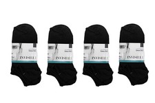 Lot de 12 Paires de Socquettes Noire Invisible Taille 43-46