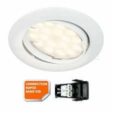 SPOT LED ENCASTRABLE COMPLETE ORIENTABLE BLANC AVEC AMPOULE GU10 230V eq. 50W, L