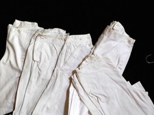 MARINE NATIONALE : 1-UN ANCIEN PANTALON A PONT de MATELOT en COTON BLANC 