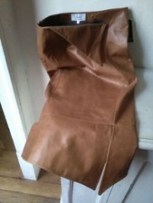 LONGUE JUPE CUIR VEAU TYPE BARDOT CARDINALE A CHARRON NEW YORK TAILLE 38 MODE 