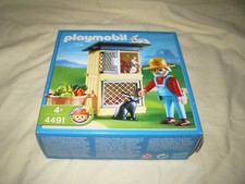 " PLAYMOBIL 4491 CLAPIER A LAPINS AVEC FERMIER SERIE FERME ETAT NEUF