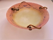 GRANDE SUSPENSION PÂTE DE VERRE MARMOREEN SIGNEE DEGUE -ART NOUVEAU