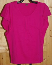 BLANCHEPORTE Tee shirt manches papillon Couleur ROSE FUSHIA Taille 38-40 NEUF