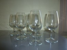 Joli lot / ensemble de 6 Verres à pied 21 cl, pour l'eau le vin, transparent TBE
