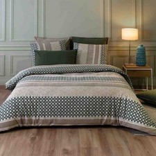 Parure de lit - Housse de couette réversible Percale de Coton 71 fils + taie Cam