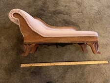 Antique Vintage Salesman Sample Miniature Doll Size Chaise Lounge Fainting Couch