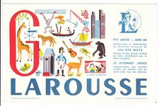 *** LAROUSSE _  Dictionnaires / Jeu des Mots - Lettre G *** Buvard 21 x 13,5