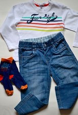 GRAIN DE BLE Ensemble 3 pièces : jean's, pull & cho7 pour garçon 24 mois (2ANS)