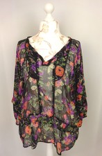 Tunique blouse semi transparent fleure "DAXON" Taille XXL FR52 US20 UK24 EUR50