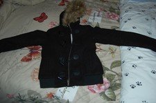 blouson noir en lainage pour jeune fille 14-16 ans