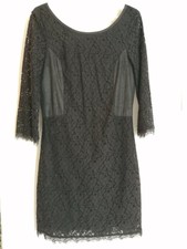 Robe Bonobo T36 - Robe noire dentelle bi-matière aspect peau doublée (1812007)