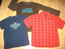 OKAIDI, TAO - Chemise écossaise rouge, 2 t-shirts - Taille 10 ans 
