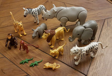 PLAYMOBIL ANIMAUX DE LA SAVANE ZOO RHINOCEROS LION ZEBRE ELEPHANT SINGES ETC...