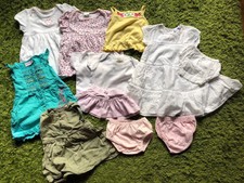 Fille Bébé Rose Blanc 12 Pièce Summer Bundle robe jupe Combi 0-3 mois