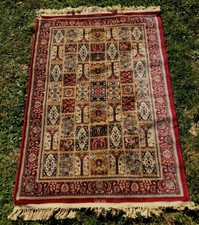 AUTHENTIQUE TAPIS TURC LAINE Dessin Prestige D’Héréké Couleur Rouge 170 X 120 cm