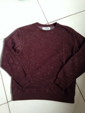 Sweat ZARA Bordeaux motifs blanc NEUF TM