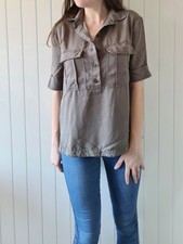 Haut top chemisier manches courtes kaki Blanco Taille S