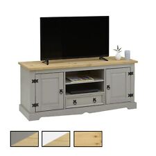 Meuble banc TV style mexicain avec 2 portes 1 tiroir 2 niches pin massif
