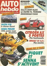 AUTO HEBDO N°590 G.P ITALIE / HONDA PRELUDE EXI 4 ROUES DIRECTRICES / MAZDA