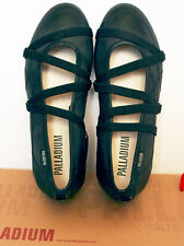 PALLADIUM RUBBER KID chaussures NEUVES en CUIR ballerines babies noires fille 34