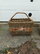 Panier de rangement en osier rotin bambou vintage