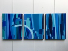 FOUGERAND.L _Tryptique 3 x ( 35 cm x 27 cm ) huiles sur toiles du 23/07/17