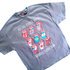 Vintage 90s Rolling Stones T Shirt XXL 2009 Voodoo Salon Tour Mick Jagger