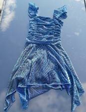 Filles 6 ans (116 cm). irisé bleu/violet imprimé animal Shimmer Robe.