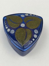 Boîte à bijoux en Verre Moulé émaillé Art Déco signé Leune No Vase