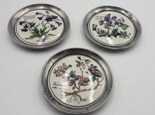 TABLEAU X3 ETAIN PORCELAINE BOTANICA VILLEROY ET BOCH CADRE MURAL DECOR FLORAL