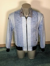 ALBERT ARTS joli blouson réversible en lin bleu taille S excellent état