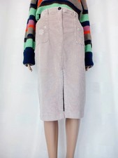 UN JOUR AILLEURS : Jupe velours crayon fendue à poches brodées taille 38/M