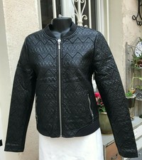 PIMKIE - blouson veste, tissu enduit surpiqué, noir, taille S