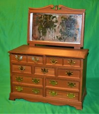 Vintage 1950-1960th 7 Compartiments Bijoux Boîte / Mini Commode W Amovible