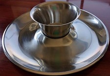 Nice Midcentury (1960's) Stainless Steel Chip & Dip Serving Set Scandinavia
