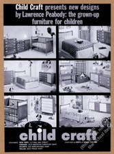 1960 Lawrence Peabody Commode Bureau Lit 6 Photo Enfant Craft Meubles Imprimé Ad