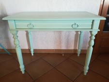 Très beau BUREAU en chêne massif refait à neuf vert amande