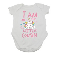 I Am the Little Cousin Unicorn Boys Girls Baby Vest Velvet New 2018 Bib