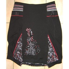 Jupe Fantaisie LEWINGER en T2 ou 40 42 en Jersey et Maille Noir TBE