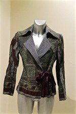 luxueuse veste en laine patchwork BLEU BLANC ROUGE taille 38 fr 42i 