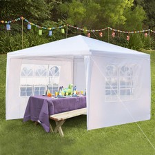 Tonnelle de jardin barnum auvent chapiteau tente pavillon de jardin 3x3 m Blanc
