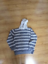 Pull à rayures gris et blanc et à capuche 12 Ans