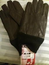 MENS real Leather Gloves GANTS vrai cuir HOMMES taille 8.5