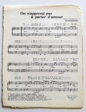 Partition sheet music MICHEL BERGER : On n'apprend pas à Parler d'amour * 60's