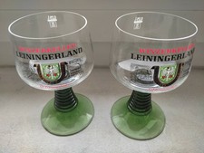 Lot de 2 Verres à vin blanc d'alsace ROEMER pied vert soufflé filigrané BISTROT