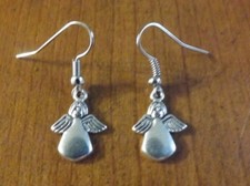 Boucles d'oreilles argentées anges 18x13mm