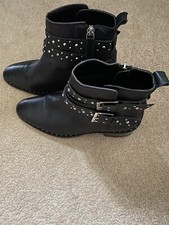 Next clous argentés Bottes motardes en cuir taille 4 très bon état pas de réception