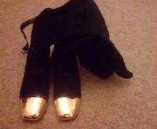 RARE YSL Yves Saint Laurent en Daim Cap toe Bottes Talon Bobine 37 UK 4 utilisé une fois