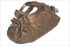 GERARD DAREL  Sac Fourre Tout Cuir Souple Teinte Bronze Porté Main Epaule BE