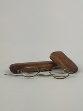 Ancienne lunettes rondes avec étui en bois